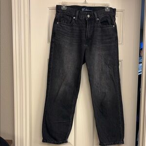 GAP Women's Black Relaxed Straight Crop Supersoft Jeans